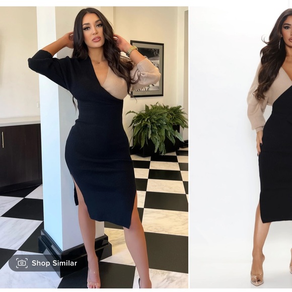 Fashion Nova Sweater Dress Two Toned - Picture 2 of 5